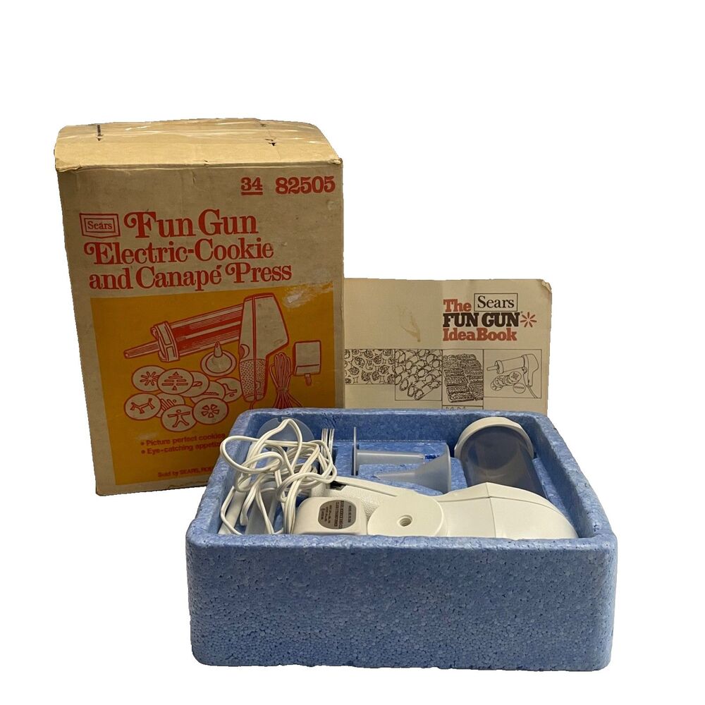 Vintage 1978 Sears Fun Gun Electric Cookie & Canape Press 82505 Tested Working